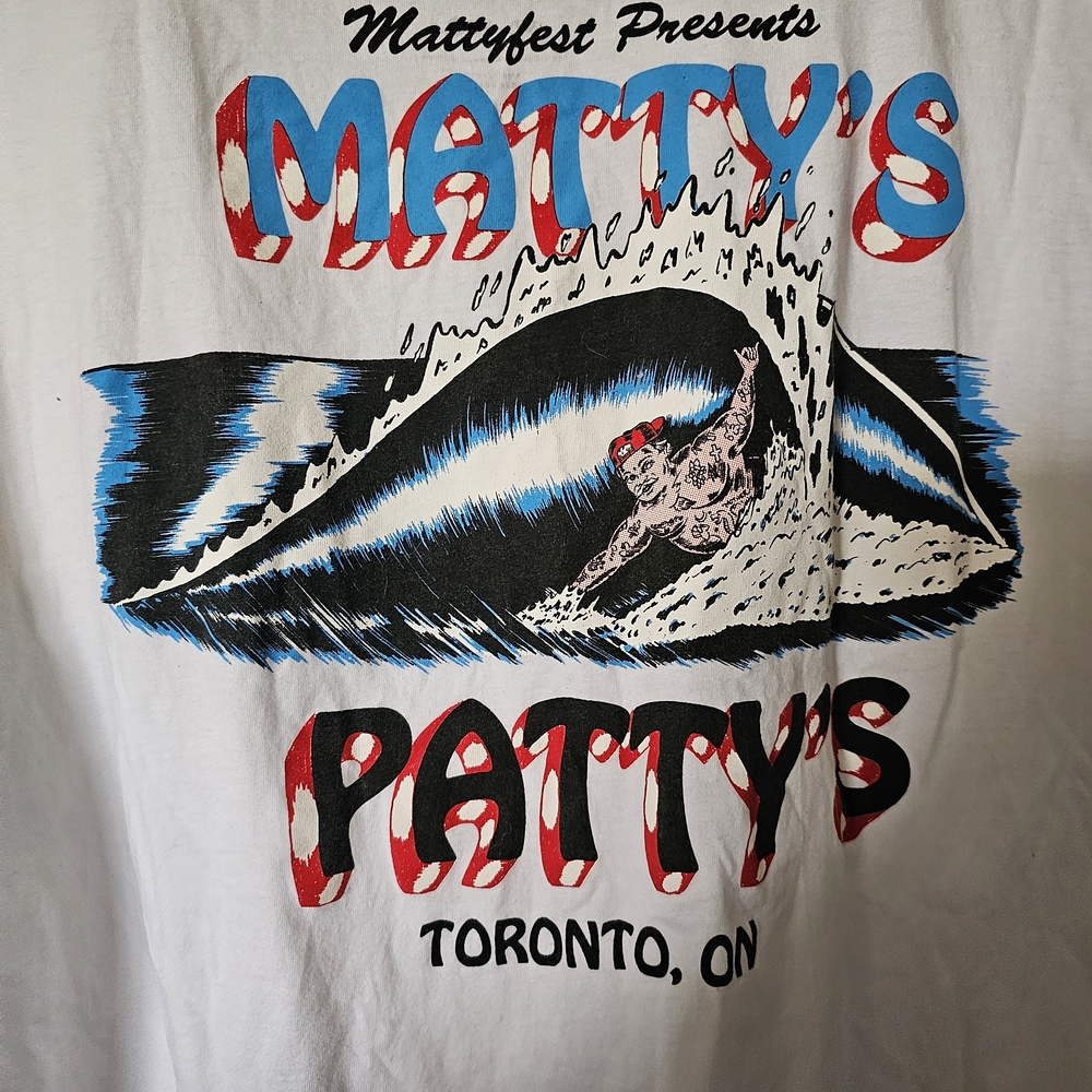 RVCA White Graphic Tee with Red and Blue Accents